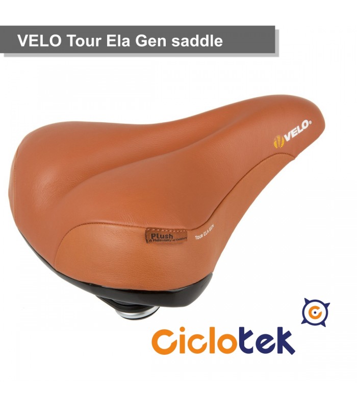 Sillín Velo elastomer cuero marrón