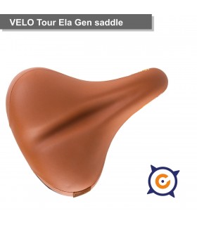 Sillín Velo elastomer cuero marrón