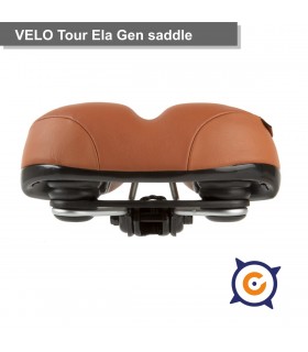 Sillín Velo elastomer cuero marrón