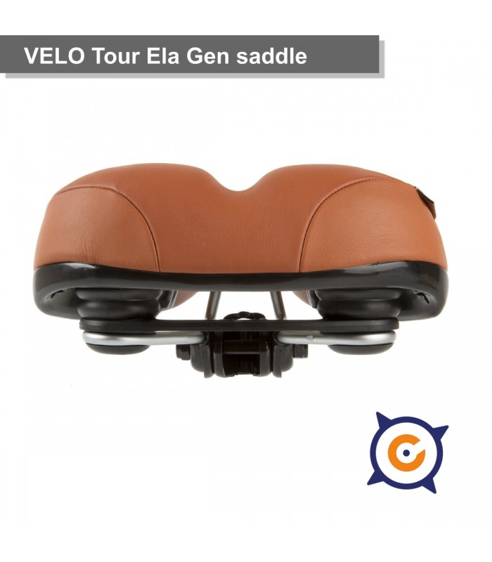 Sillín Velo elastomer cuero marrón