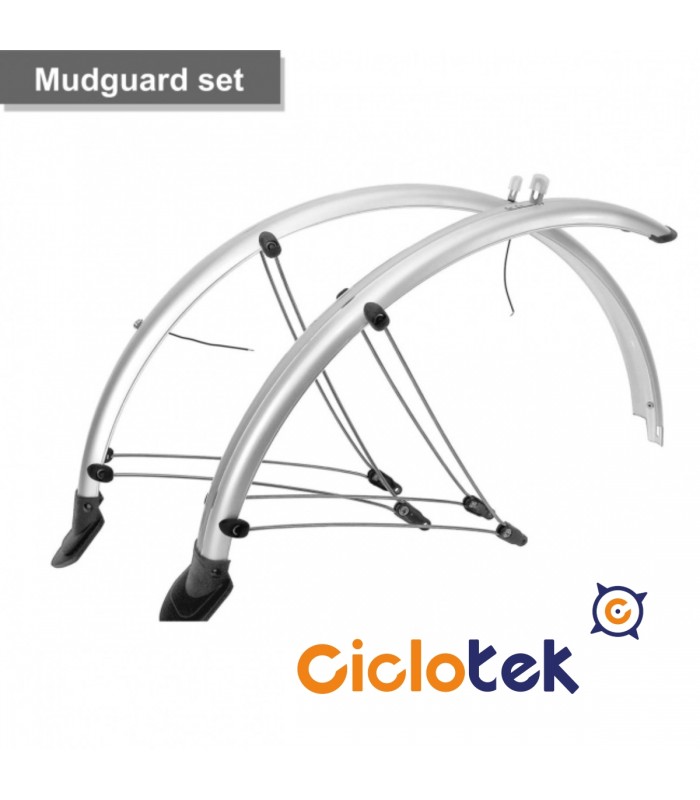 Mudguard set 28” 45mm. (Silver)