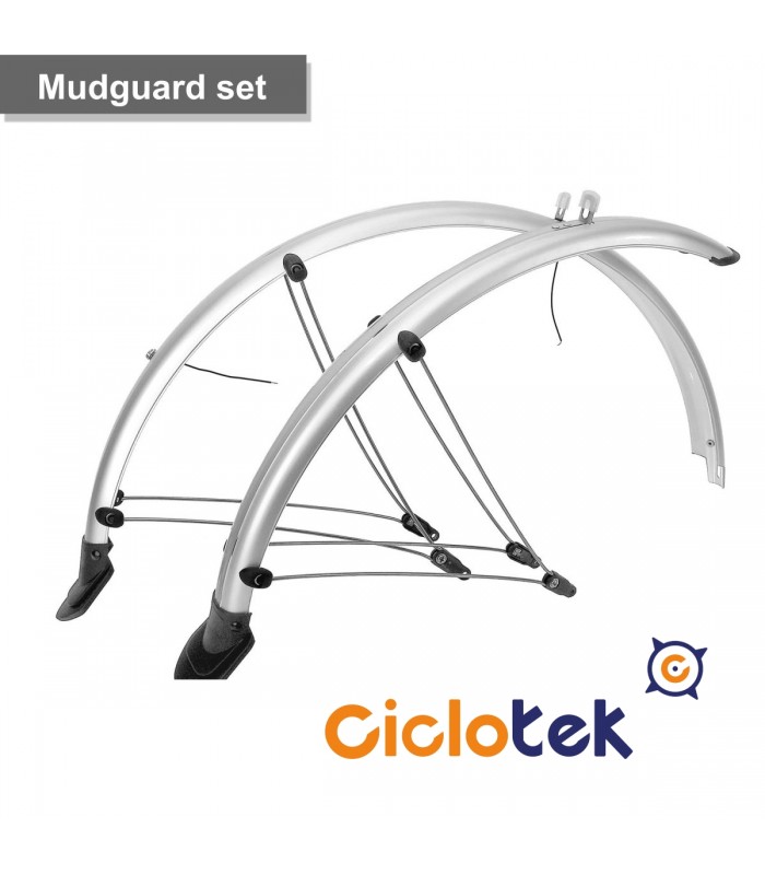 Set guardabarros 28” 45mm. (plata)