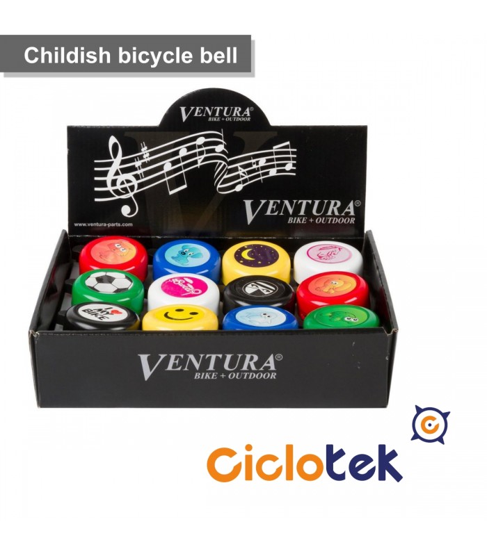 Box with 12 childish bicycle bell