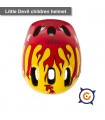 Casco niño S rojo llamas