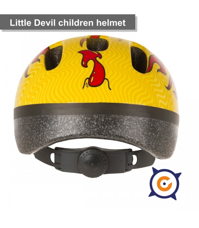 Casco niño S rojo llamas