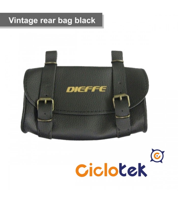 Bolsa para sillín vintage negra