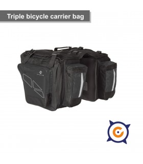 Triple bicycle carrier bag