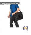 Triple bicycle carrier bag