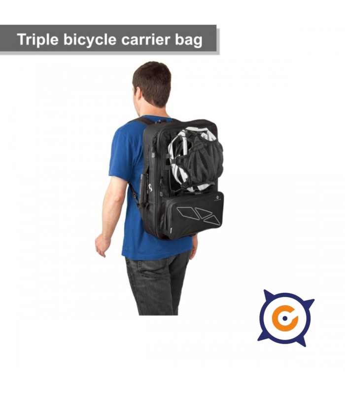 Triple bicycle carrier bag