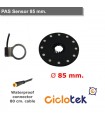 Sensor de pedaleo + disco de 8 imanes 65 mm conexiones waterproof