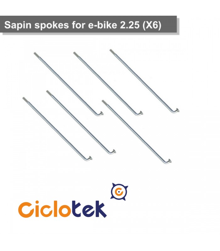 Radios Motor SAPIN 13G - 2.25 mm ancho, plata + cabecillas (6 unidades)