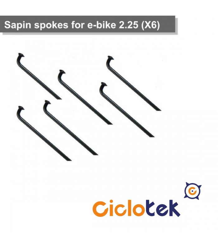 Radios Motor SAPIN 13G - 2.25 mm ancho, plata + cabecillas (6 unidades)