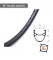 Llanta de 26" doble pared