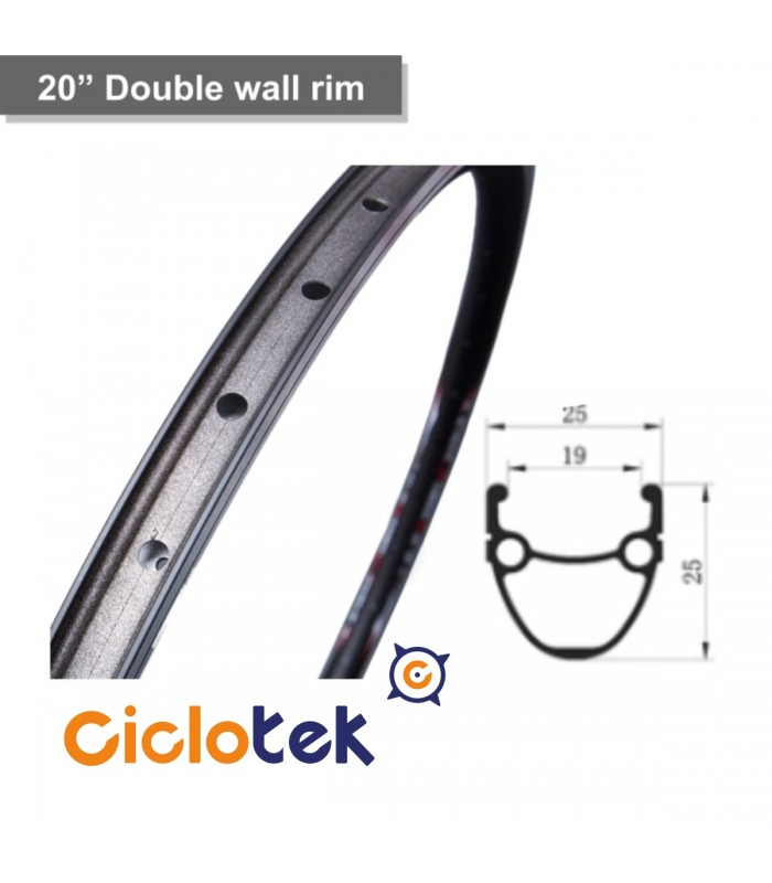 Llanta de 20" doble pared