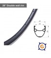Llanta de 26" doble pared