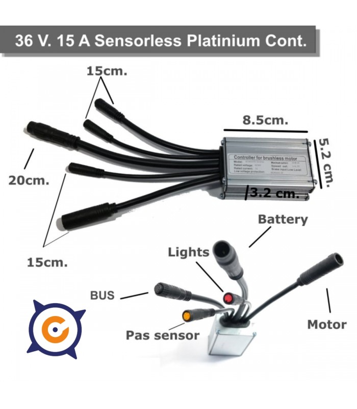 Controlador platinium  36 v. 15 Ah. sensorles