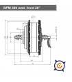 Motor BPM delantero 500 vatios 26", 33 km/h