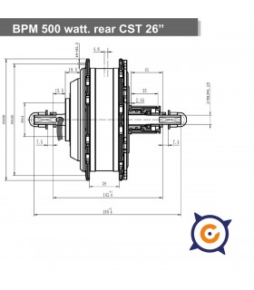 Motor BPM trasero 500 vatios 26", casete