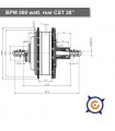 Motor BPM trasero 500 vatios 28", casete