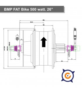 Motor para FAT  bike trasero 500 vatios, 26" / 33 km/h
