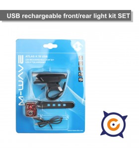 USB rechargeable front/rear mini light set