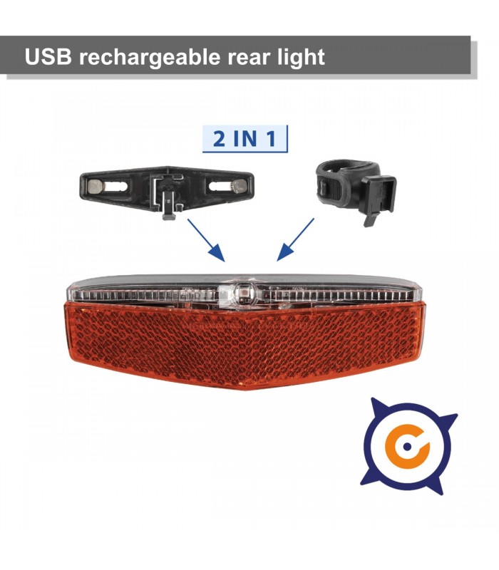 USB rechargeable front/rear light kit