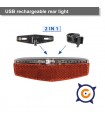 Juego de luces delantero/trasero recargables por USB