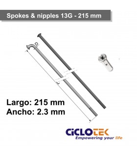 Spokes SAPIN Leader 13G - 2.25 mm , silver, + nipples (6 pcs.)