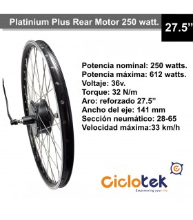Platinium Plus Motor 250 watt. 27.5'' 25 km/h.
