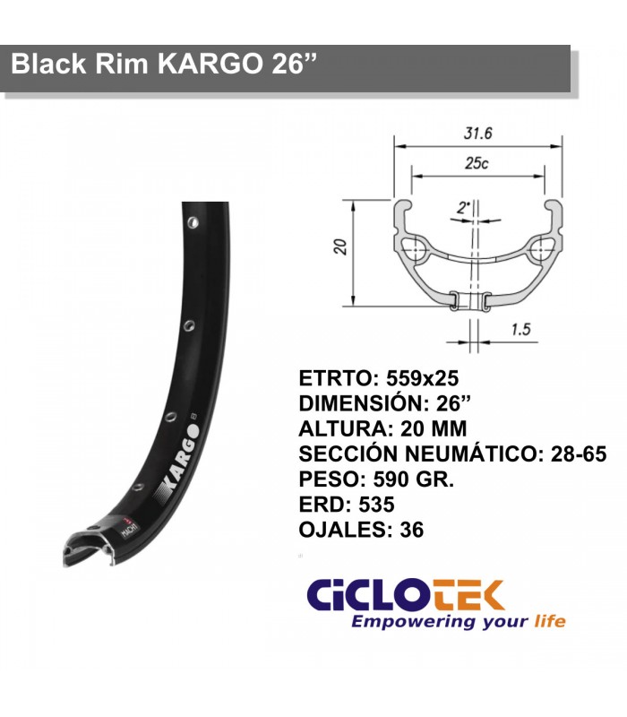Black 26-Inch KARGO Rim