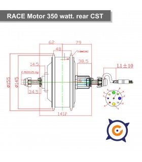 Motor RACE 350 vatios 28" / 42 km/h