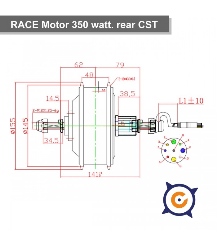 Motor RACE 350 vatios 28"