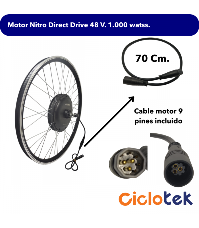 Motor Nitro Direct Drive 48V, 1.000 watts. 26"