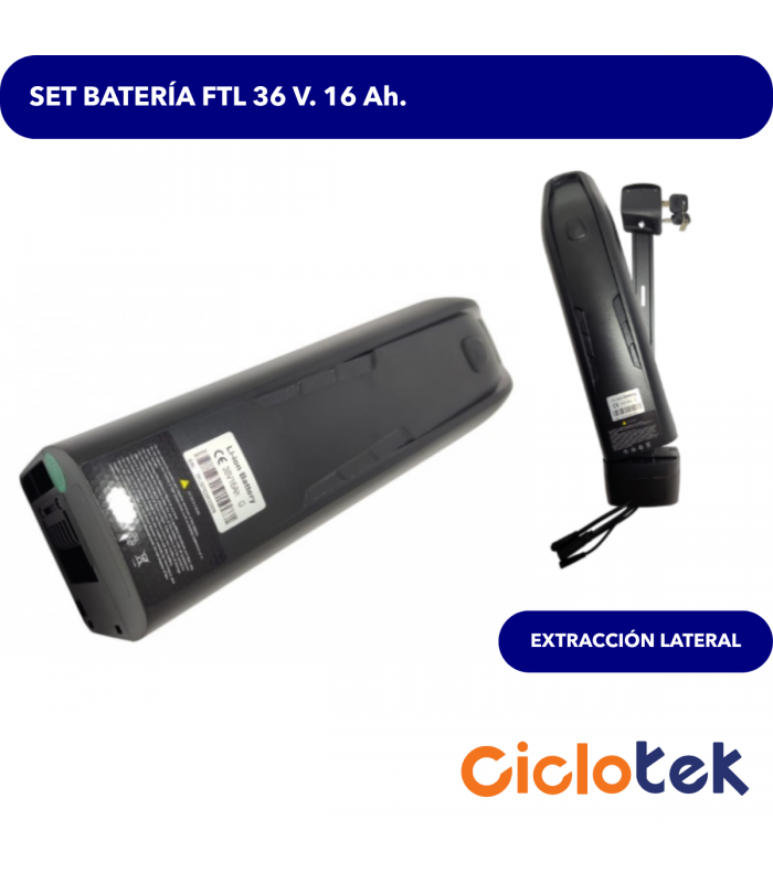 Set Batería con contrlador interado. 36v 16 Ah. extracción lateral