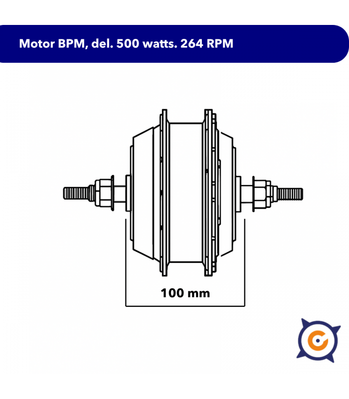 Motor BPM delantero 500 vatios 20'', 264 RPM
