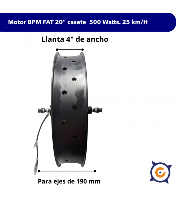 copy of FAT bike BPM motor 500 watt. rear 26'' cassette