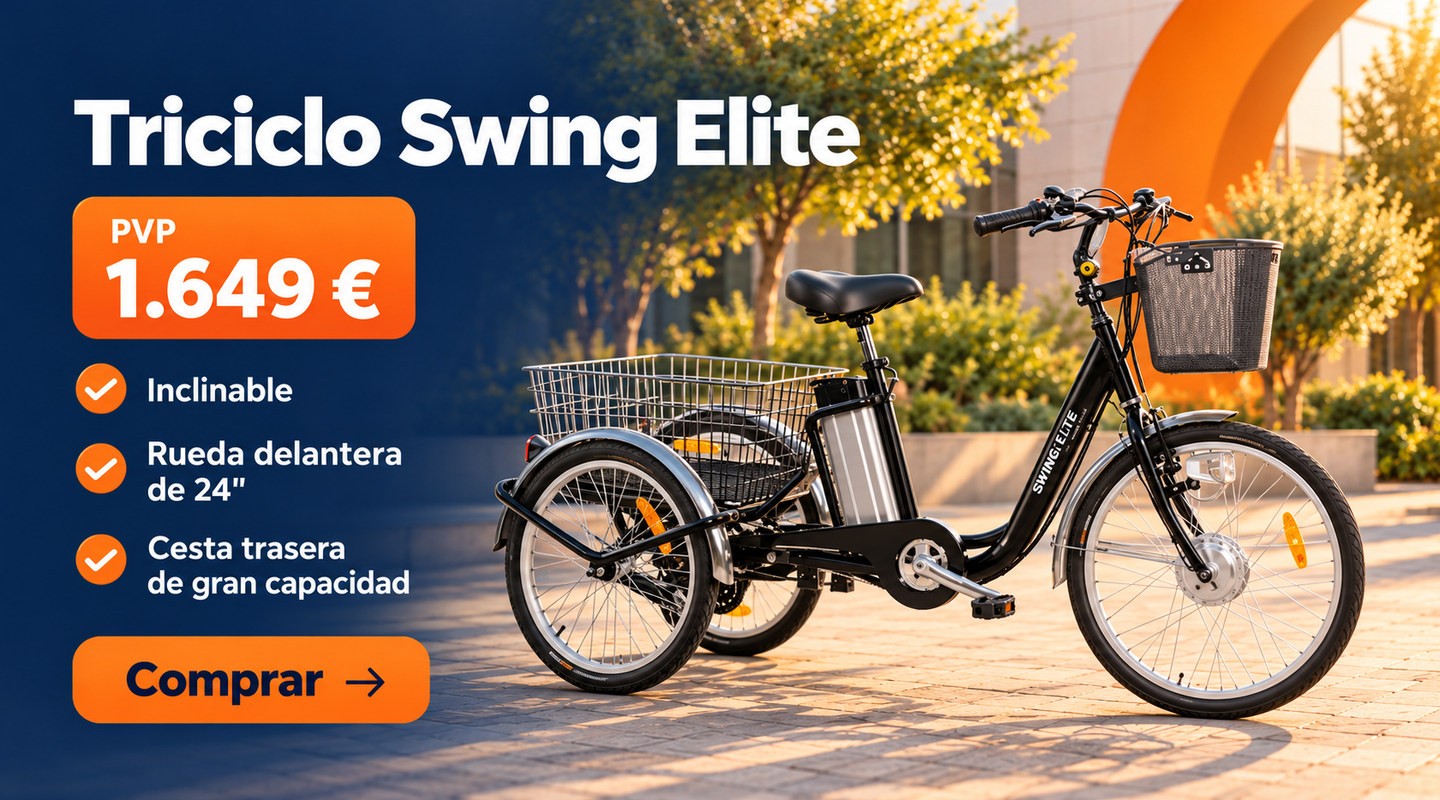 Swing ELITE Plus Negro Ciclotek: Triciclo Eléctrico